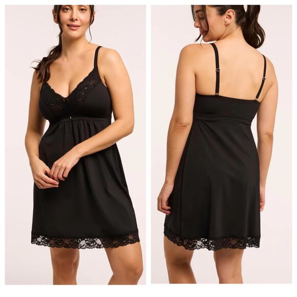 Montelle Intimates Full Bust Support Chemise Black  size XXL - Picture 1 of 7